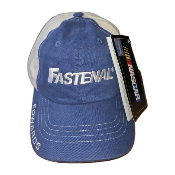 Checkered Flag Sports Other - Fastenal NASCAR #99 Carl Edwards Hat NWT VTG Strapback Roush Fenway Racing Blue